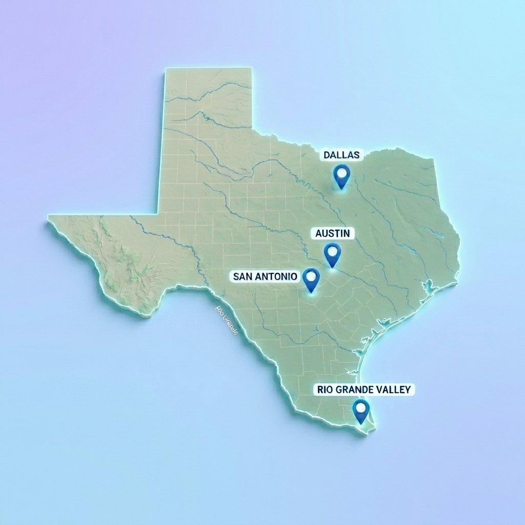pinned location of areas of service